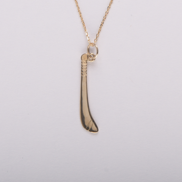 Camogie Stick Pendant 25mm - 9ct Yellow Gold