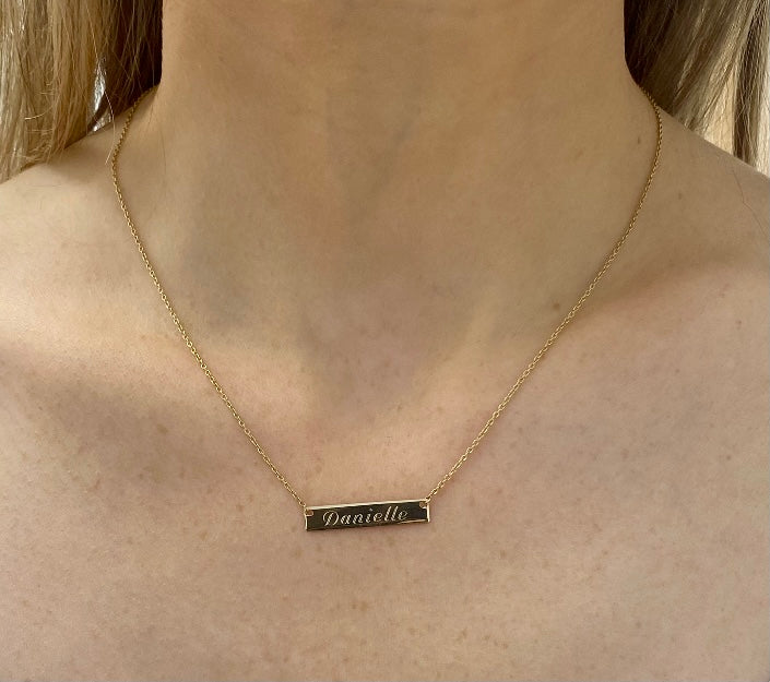 Personalised ID Name Bar Necklace - 9CT YELLOW GOLD - Hanratty Jewellers